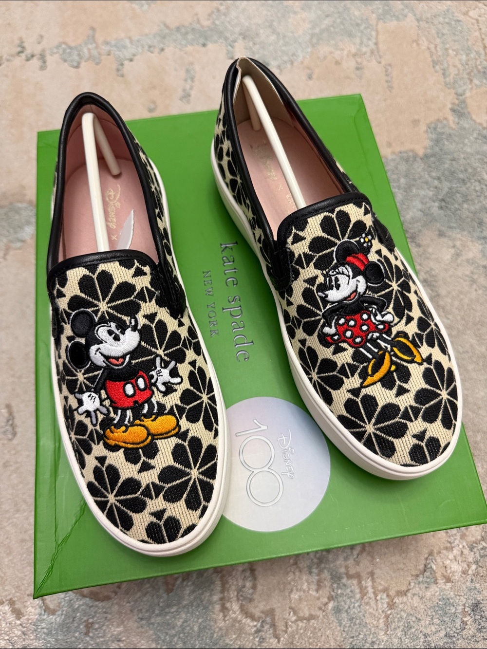 kate spade Mickey & Minnie Disney Platform Sneaker Spade Flower Jacquard